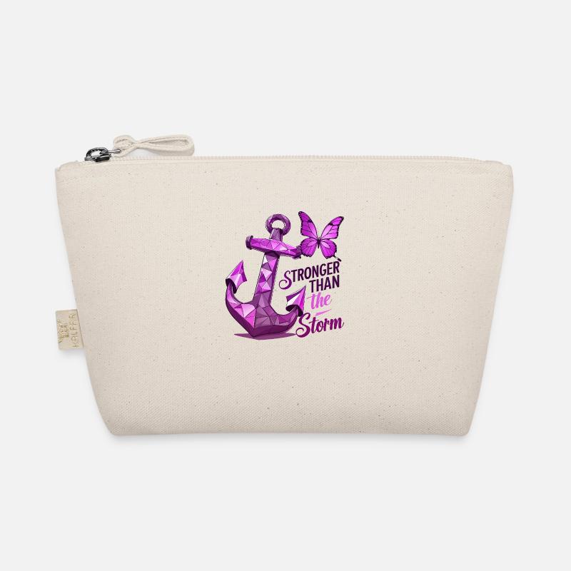 Krebsbewusstsein Brust Phrase Stärker als Sturm Bio-Täschchen