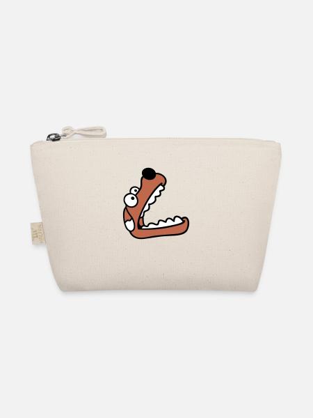 Dog Big Mouth Snout Hunger Looking Up - Organic Pouch - nature - Front