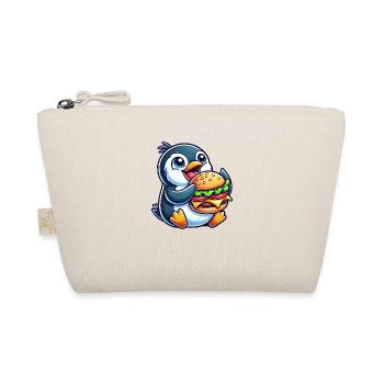 Pingouin fantaisiste avec hamburger chibi drôle - Trousse biologique - nature - Devant