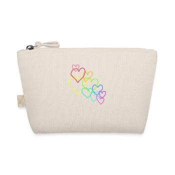 bunte Herzen Valentinstag - Bio-Täschchen - Natur - Vorne