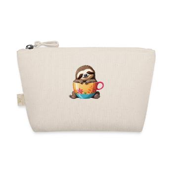 Lazy Sloth with Coffee Cup - Sweet - Organic Pouch - nature - Front
