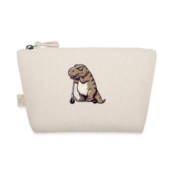 Grumpy Dino T-Rex on Scooter Comic - Organic Pouch - nature - Front