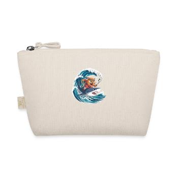 Ninja Cat Rides Shark – Funny Anime T-Shirt - Organic Pouch - nature - Front