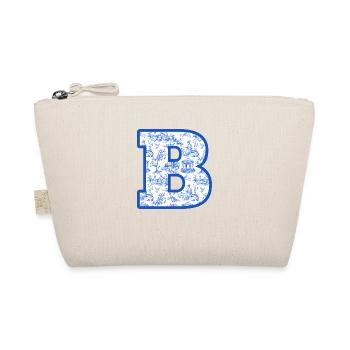 Lettre B chinoiserie bleu - Trousse biologique - nature - Devant