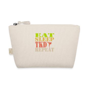 Taekwondo TKD Retro Style - Eat Sleep Repeat - Organic Pouch - nature - Front