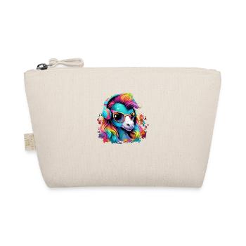 Cute foal with headset gift equestrian sport - Organic Pouch - nature - Front