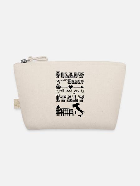Heart leads you to Italy Italien Geschenk - Bio-Täschchen - Natur