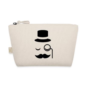 Gentleman mustache monocle beard cylinder glasses - Organic Pouch - nature - Front
