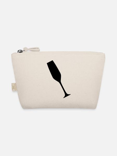 Sektglas - Champagnerglas - Bio-Täschchen - Natur - Vorne