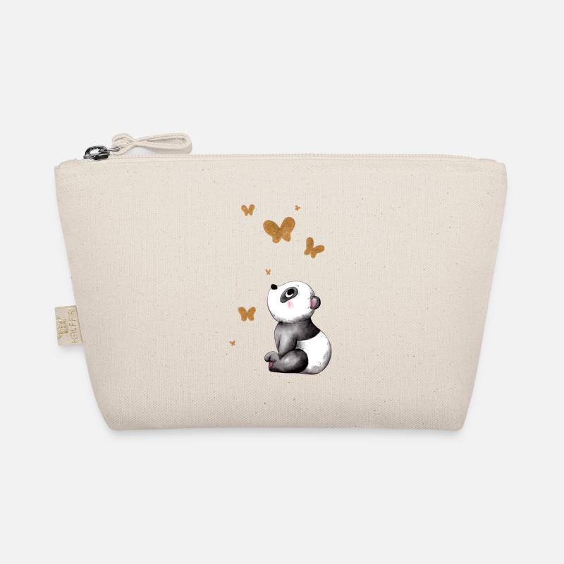 Träumender Comic Panda - Bio-Täschchen - Natur