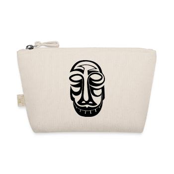 Maske Totem Grinsen Fratze Dämon Geist - Bio-Täschchen - Natur - Vorne