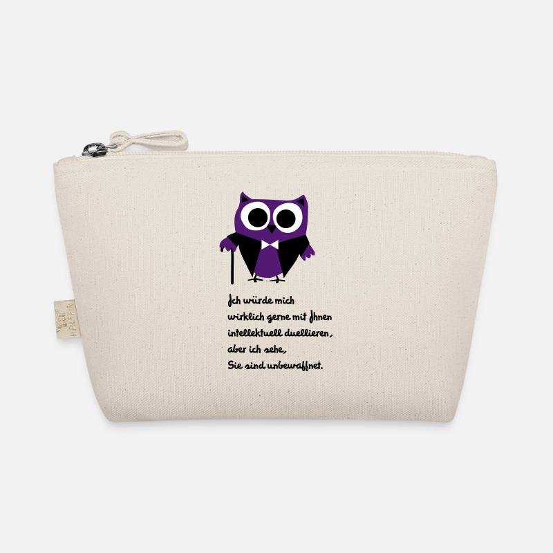Owl, satire, saying "Intellectually duel" Organic Pouch