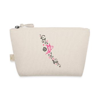 Butterfly with tribal ornament and flowers - Organic Pouch - nature - Front