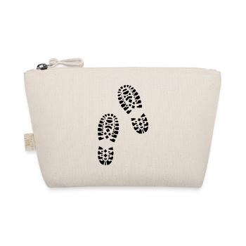 For lovers of hiking: hiking boots, footprints. - Organic Pouch - nature - Front