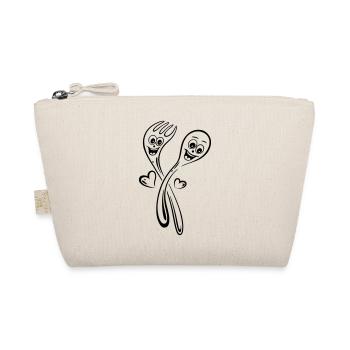 Cuillère et une fourchette avec des coeurs - Trousse biologique - nature - Devant