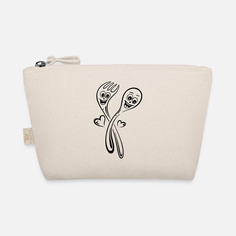 Spoon and fork with hearts. Organic Pouch