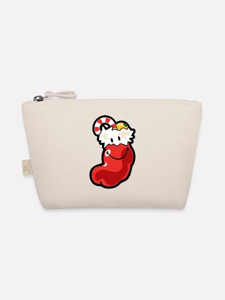 Smiley Christmas Stocking - Bio-Täschchen - Natur