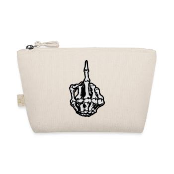 middlefinger_skull_02 - Bio-Täschchen - Natur - Vorne