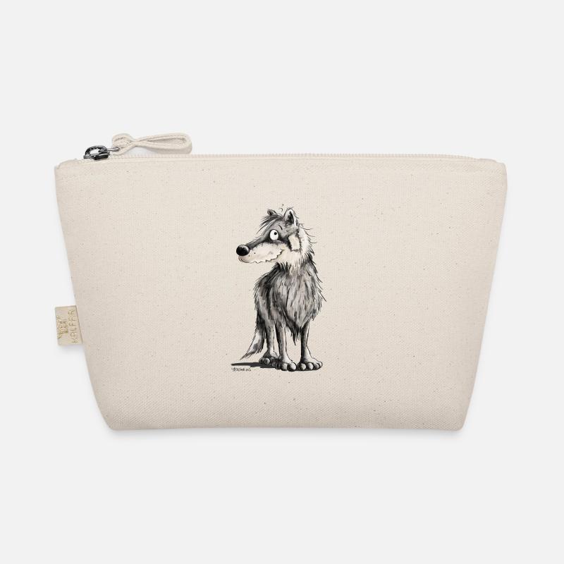 Lustiger Wolf I Comic Hund I Wölfe - Bio-Täschchen - Natur