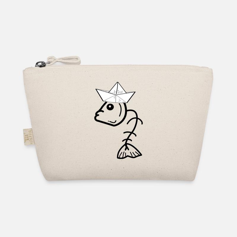 Fish bone fish head paper hat Moin Organic Pouch