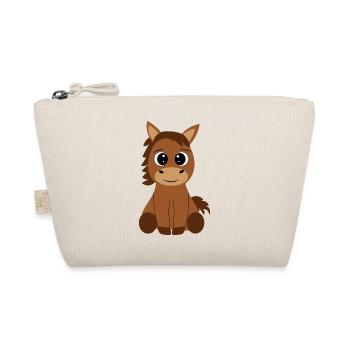 Cute horse for kids little brown horse - Organic Pouch - nature - Front