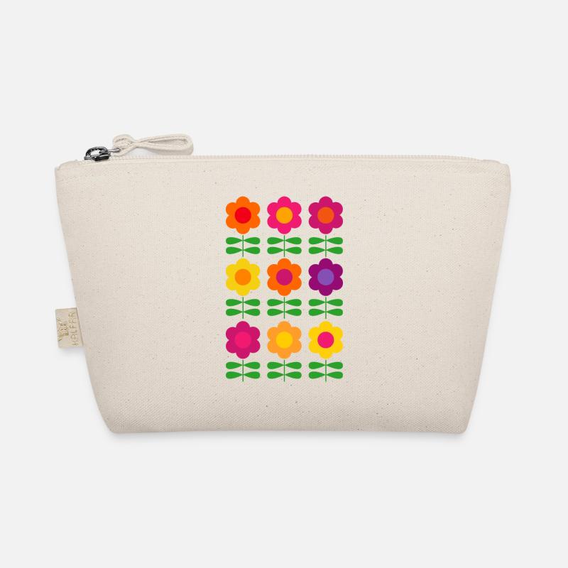 Retro Flower 60s 70s Vintage HippieFlower Organic Pouch