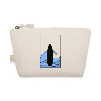 T-Shirt Surf Brett mit Welle in Rahmen - Bio-Täschchen - Natur - Vorne