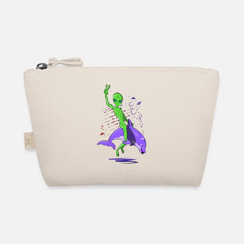 Alien attack with dolphin Organic Pouch