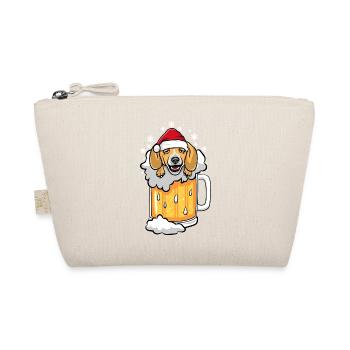 Beer Beagle Drunk Winter Christmas - Organic Pouch - nature - Front