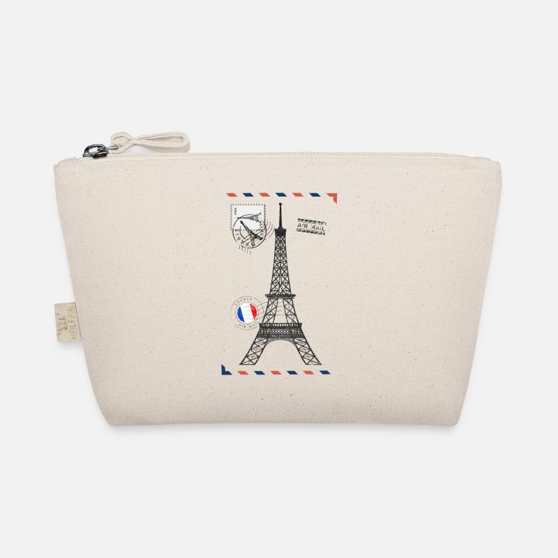 Paris Postkarte Eiffelturm - Bio-Täschchen - Natur