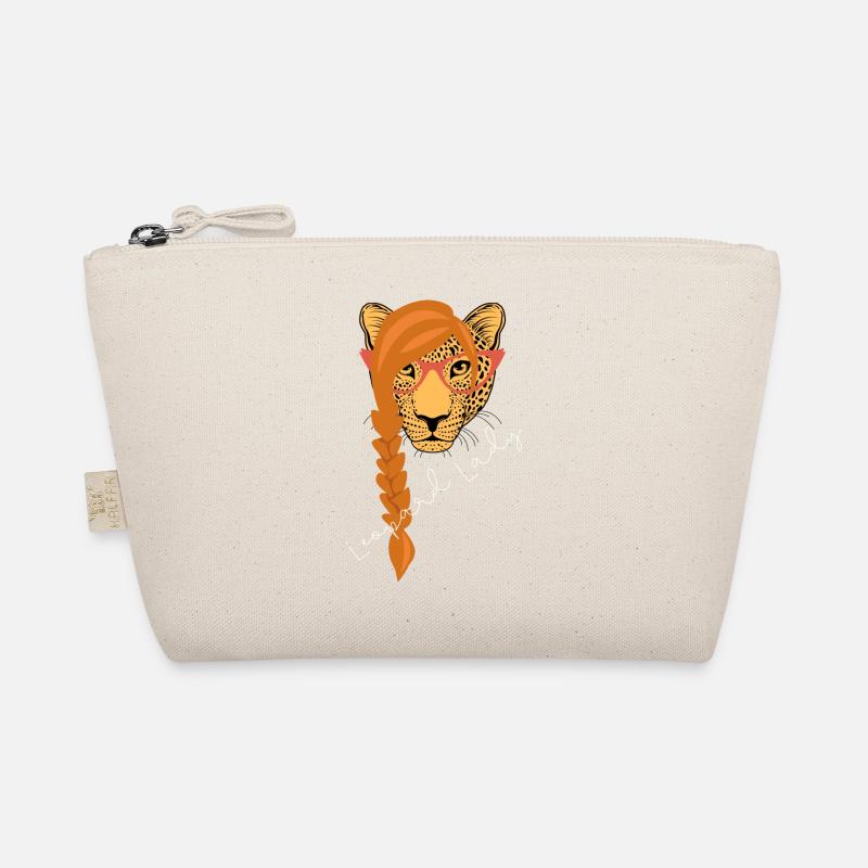 leopard Lady | white text Organic Pouch