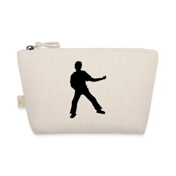 Air guitar play funny silhouette - Organic Pouch - nature - Front