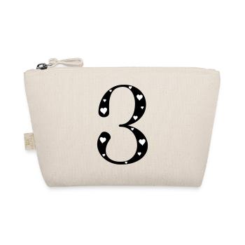 3 Anniversaire avec cœur - Trousse biologique - nature - Devant