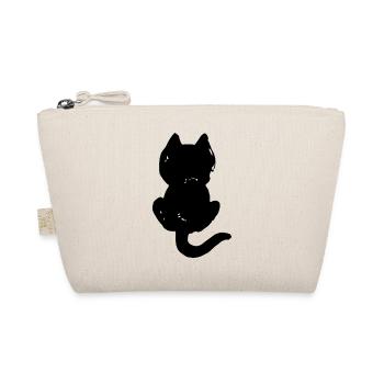 Katze coole Silhouette von hinten - Bio-Täschchen - Natur - Vorne