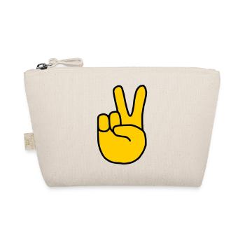 Emoji Peace Finger Skizze Farbe - Bio-Täschchen - Natur - Vorne
