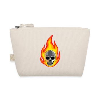Totenkopf in Flammen - Bio-Täschchen - Natur - Vorne