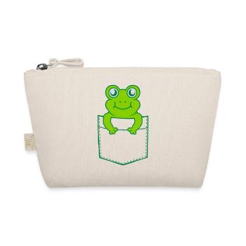 On the go Shirt Bag Frog Comic - Organic Pouch - nature - Front