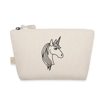 Unicorn Illustration Line Art Gift Idea - Organic Pouch - nature - Front