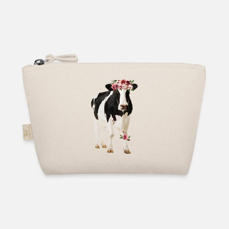 Holstein Kuh mit Blüten - Bio-Täschchen - Natur