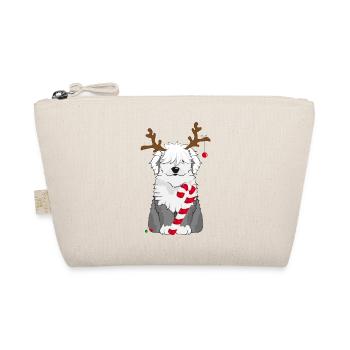 Chien bobtail avec canne à sucre et bois de renne - Trousse biologique - nature - Devant