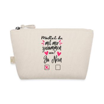 "Möchtest du mit mir zusammen sein?" Design - Bio-Täschchen - Natur - Vorne