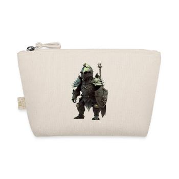 Hedgehog in full gear as a knight's armor - Organic Pouch - nature - Front