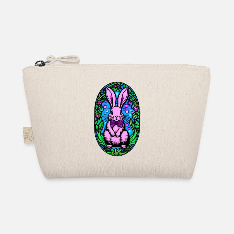 Pink Purple Easter Bunny Picture Organic Pouch