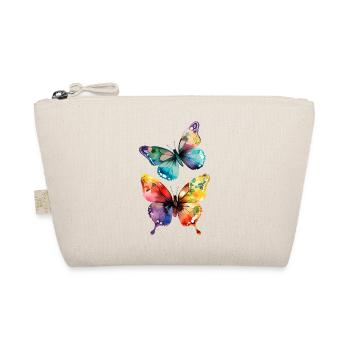Two multi-colored butterflies - watercolor - Organic Pouch - nature - Front