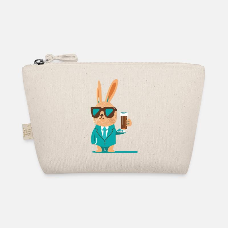 Cooles Häschen mit Bier und Sonnenbrille Bio-Täschchen