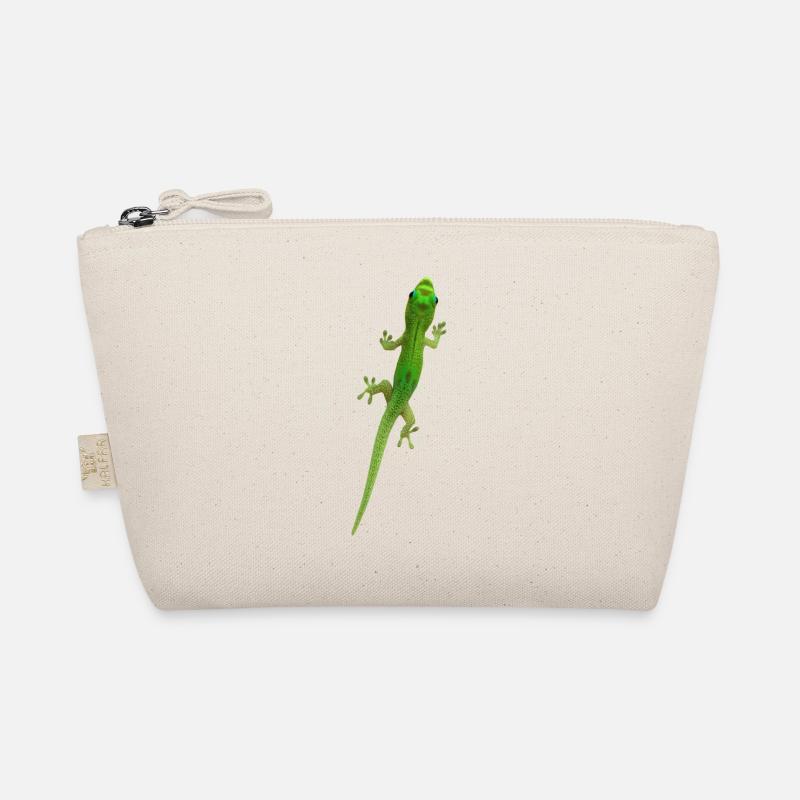 Grüner Gecko - Bio-Täschchen - Natur