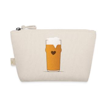 Beer Love Beer Glass Heart - Organic Pouch - nature - Front