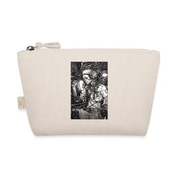 Tech girl, black and white, , Digital - Organic Pouch - nature - Front