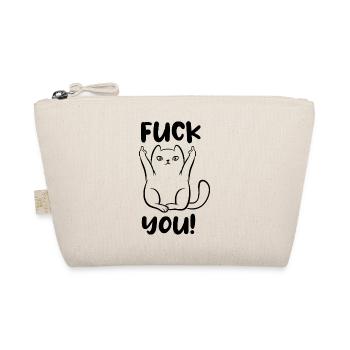 Fuck you - Katze - Mittelfinger - Bio-Täschchen - Natur - Vorne