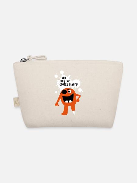 Monster große Klappe Großmaul Comic coole Quotes - Bio-Täschchen - Natur - Vorne